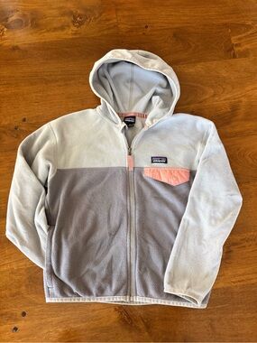 Patagonia Kids Two-Tone Gray and Pink Hoodie